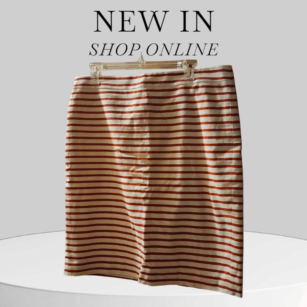 J. Crew Red & Cream No. 2 Pencil Skirt